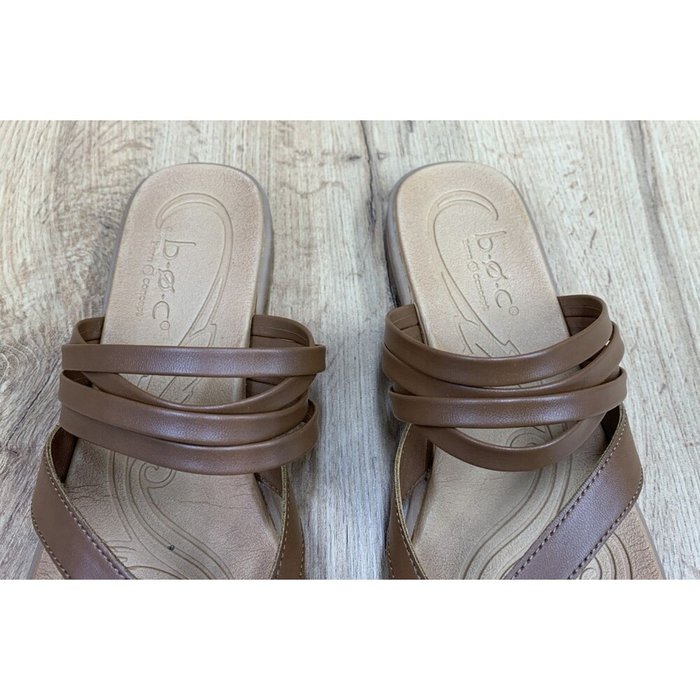 BOC Shoes Womens Black Faux Leather Strappy Slip-On Sandals Size 10 - Picture 7 of 16
